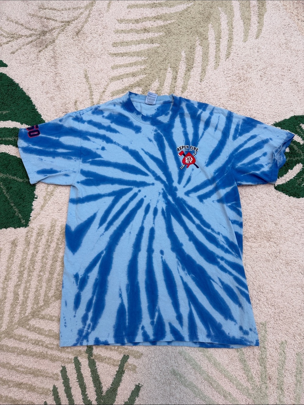 Aspen Fire Blue Tie-Dye Short Sleeve T-Shirt
